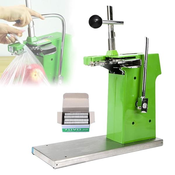 生鮮鮮度守り役：肉・果物・野菜等生鮮を入れた袋口を手動で締め、空気の侵入を防ぎ、腐敗を最小限に抑え、鮮度を長時間維持。スーパー・生鮮店・果物店での生鮮商品包装に最適。使い勝手抜群：レールシートにアルミ製レール挿入→スナップ装着→ハンドル押下...