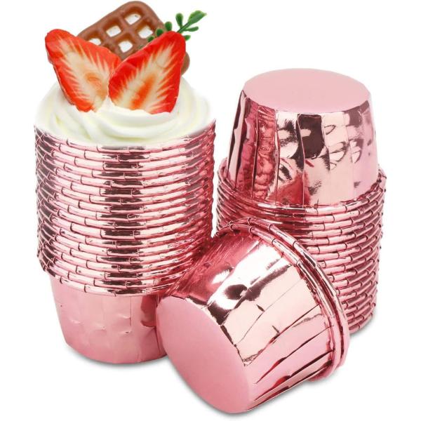 【材質】：食品レベルPET＋紙で製成し、耐油性が優れ、耐熱温度210℃までです。使い捨てのベーキングカップなので、衛生的で安全です。サイズ：開口部6.8cm×底部5cm×高さ4cm。【マフィン型】カップケーキ、ケーキ、デザート、お菓子作り、...