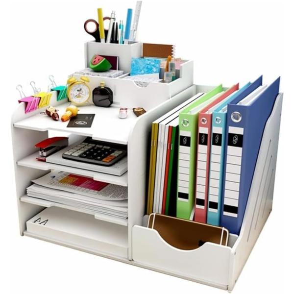 すぐれた耐荷重性を持つ、大量の書類を置いても歪んだり壊れたりしません。大きいな物品から小物まできれいにおしゃれに収納できます。仕事で必要な書類や小物をしっかりと収納、仕事がしやすいワークスペースを作ることができます。必要な時に必要な物をサッ...