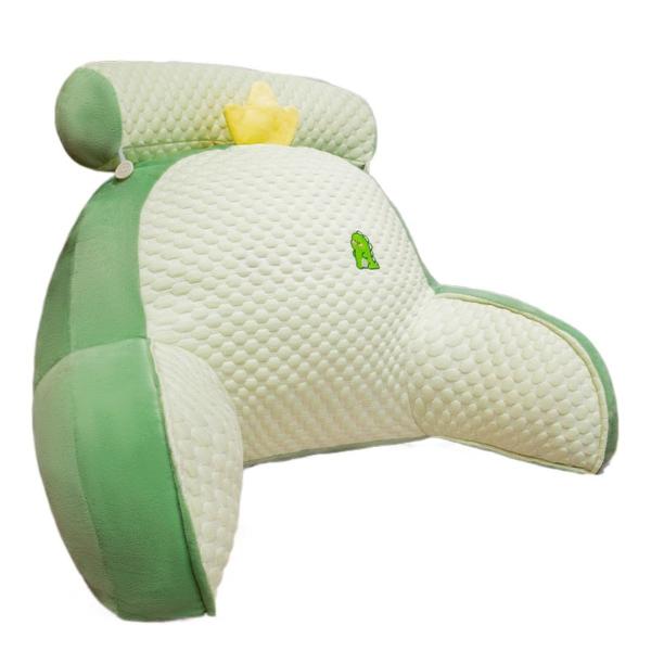 背もたれ クッション 涼感アイスシルク 腰枕 ベッド用背もたれクッション 人間工学 可愛い くまちゃんみたいな形 オフィス/車中/自宅/プレゼント用