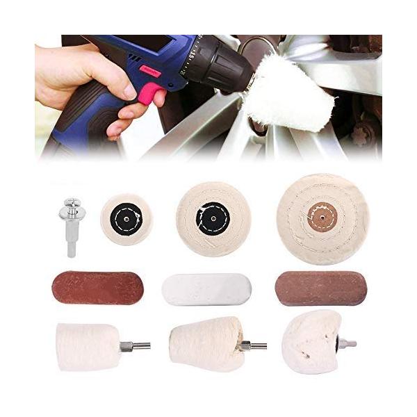 きのこ型、円錐型、円筒型、台形型、T型などの形状で組み合わせるコットン100%綿布バフのセットです。様々な形状と直径隅の99％に達することは可能です。高品質な素材を採用し、インパクトドライバーや電気ドリルなどの先端パーツに適合します。サイズ...