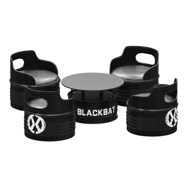 バーテーブルセット ドラム缶テーブル＆チェア5点セット アイアン