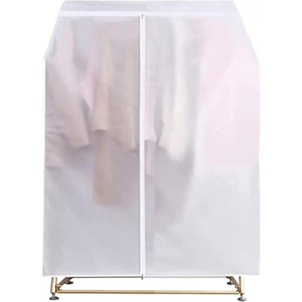 【仕様】サイズ：幅80-160cm 奥行50cm 高さ150cm 色：半透明&amp;amp;透明 材質：PEVA＆ビニール 弊店のハンガーラック カバーは家のホコリ、カビ、水から服を保護してくれますので、ベッドルーム、ベランダ、洋服ラック...