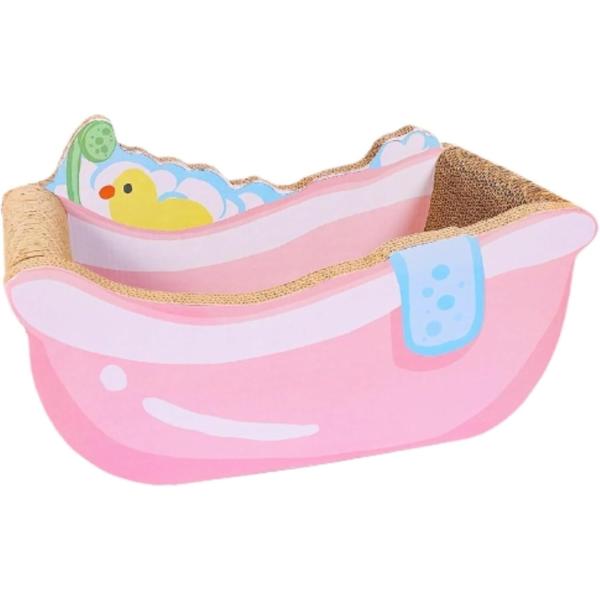 【スペシャル2inバスタブタイプ】楽しいバスタブタイプの2in1爪とぎ＆キャットベッド！かわいくて美しい爪とぎと、楽しいキャットルーム。猫ちゃんも大喜びです。【商品サイズ】Sサイズ：45*26*22cm、4kg以下の猫に十分です。Lサイズ：...