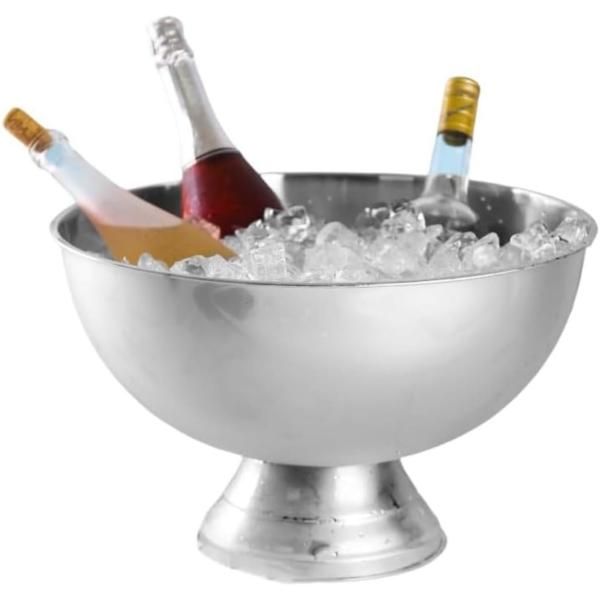 【英国】 ライオンのパンチボウル/ワインクーラー【シルバープレート】直径30cm ワインクーラー ステンレス製 シャンパンクーラー 氷のバケツ おしゃれ