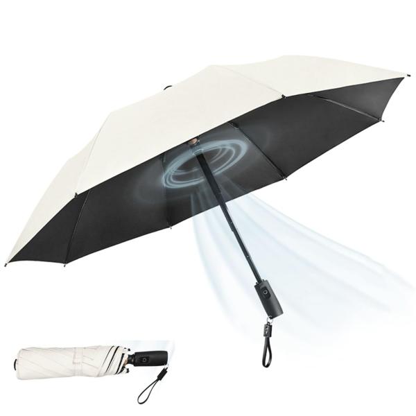 折り畳み傘 扇風機付き 日傘 USB充電式 晴雨兼用 UVカット ゴルフ傘