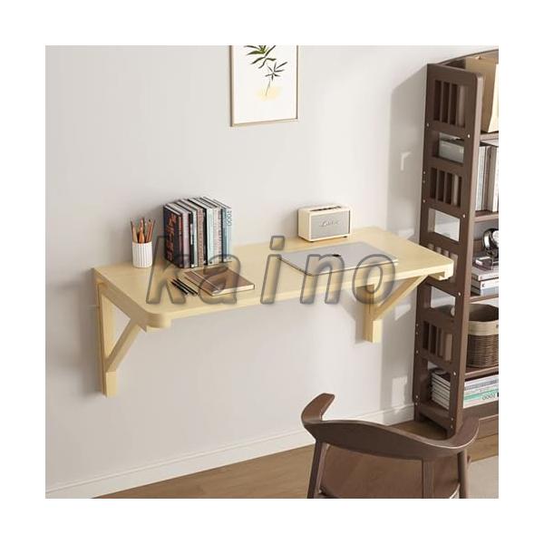 【パインウッド品質】安全で環境に優しく、無臭、厚いカウンタートップ、繊細で滑らかな表面、耐摩耗性と耐久性、頑丈な構造、強力な耐荷重能力。透明なワニスの表面、防水性、防汚性、お手入れが簡単。【安全で安定】木製三角ブラケットは壁に取り付けられ、...