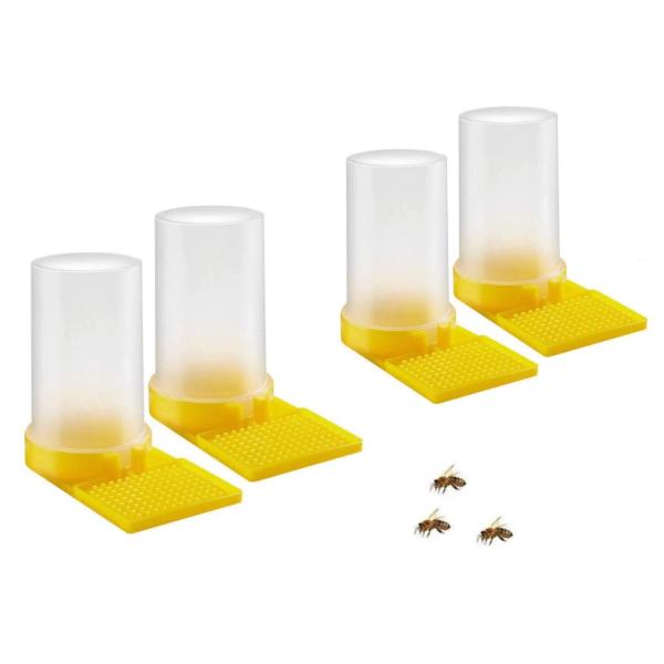 【色】黄色。材質：プラスチック。サイズ : 12.5 x 15 x 8 cm。蜜蜂給餌器 給水器 ミツバチ ビーフィーダーです。【使いやすい】便利な輸出タイプの蜂のツールウォーターフィーダー蜂の特別な供給ツールのための給餌装置、操作しやすい...