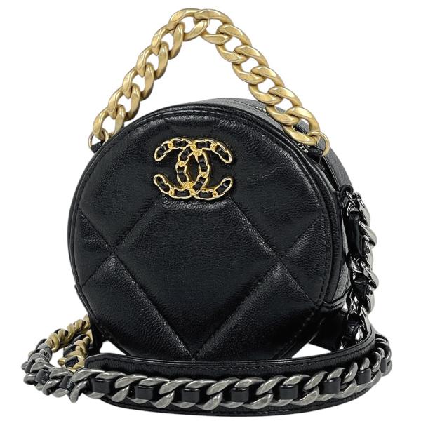 K 極美品 シャネル19 チェーンショルダーバッグ 黒 マトラッセ マトラッセ シャネル CHANEL ミニマトラッセ19 ココマーク