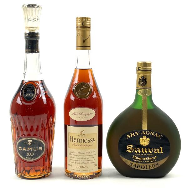 3本 CAMUS Hennessy Sauval コニャック アルマニャック