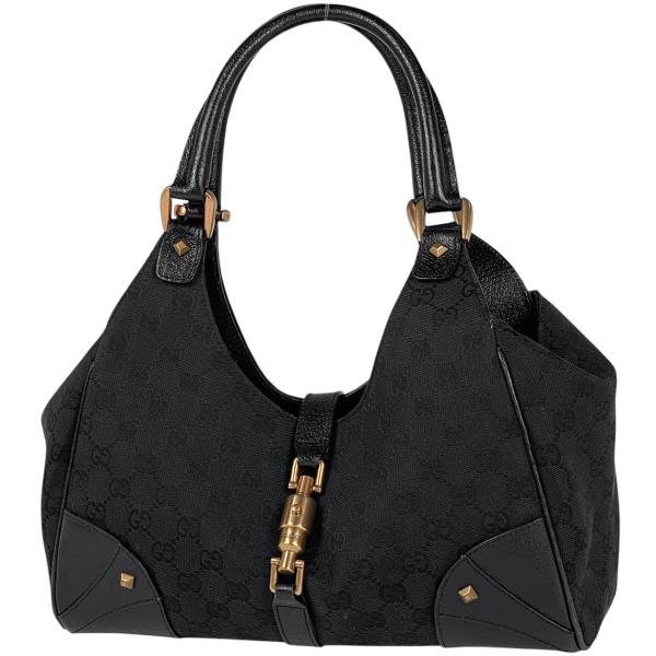 美品 GUCCI グッチ ジャッキー ハンドバッグ キャンバス ブラック GG柄 GUCCI グッチ バッグ レディース ブランド ニュージャッキー