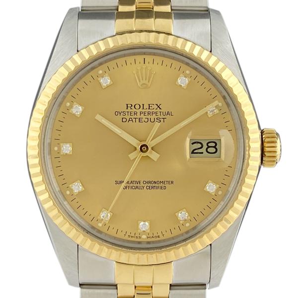 ロレックス ROLEX デイトジャスト 10Pダイヤ 16013G 腕時計 SS YG ダイヤモンド...