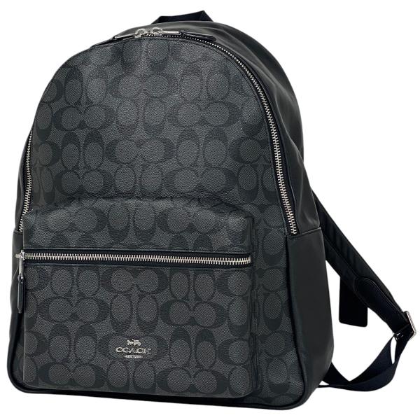 コーチ リュック シグネチャー A4可能 キャンバス ブラック COACH（コーチ）の「ヒッチ バックパック シグネチャー