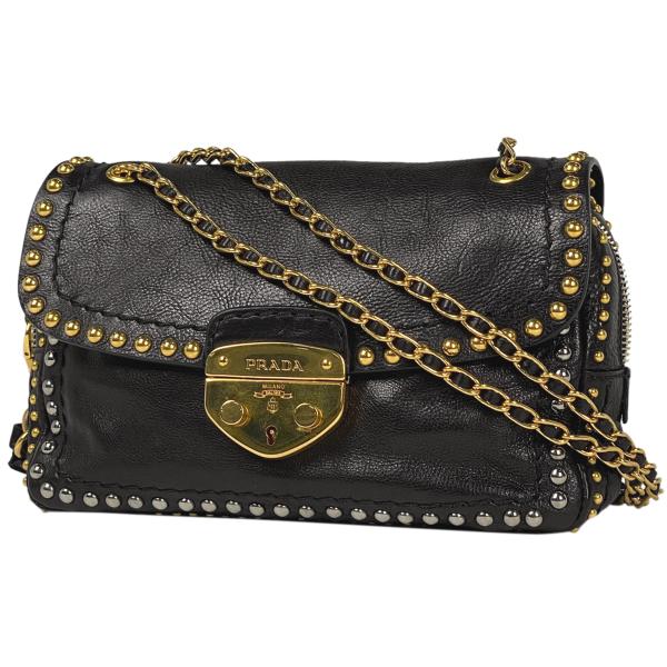 PRADA（プラダ） ロゴ チェーン ショルダーバッグ 肩掛け ハンドバッグ