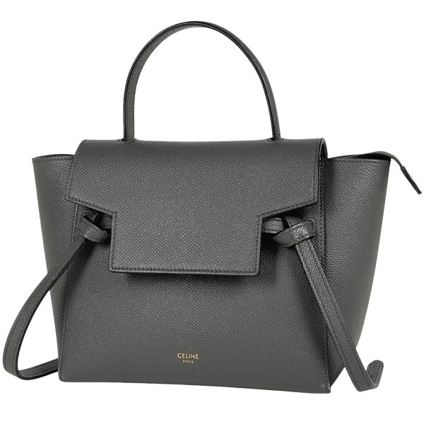 セリーヌ 2WAYバッグ ベルトバッグ ナノ カーフ グレー ハンドバッグ