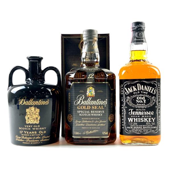 3本 バランタイン ジャックダニエル スコッチ アメリカン 1000ml