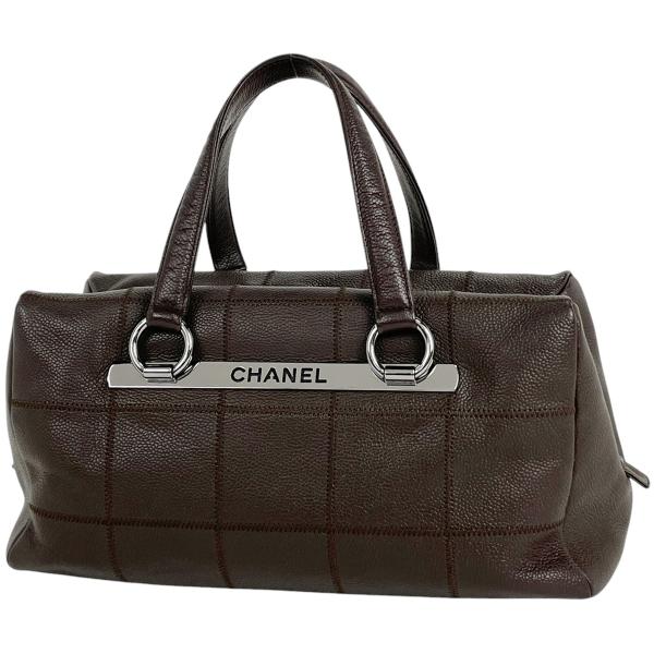 シャネル チョコバーライン ハンドバッグ ソフトキャビアスキン