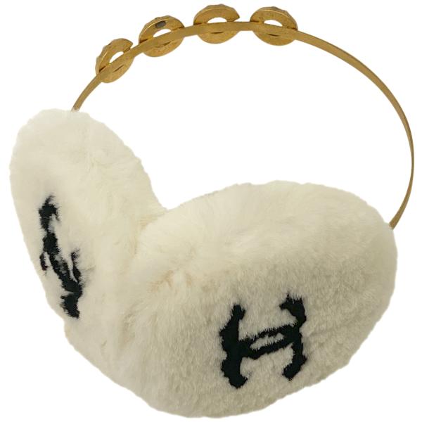 箱付 CHANEL シャネル イヤーマフ ムートン ココマーク ホワイト系