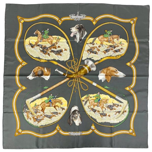 HERMES エルメス カレ90 猟犬 LE LAISSER COURRE kaipre_1000075295690