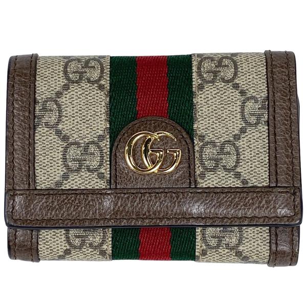 【美品】GUCCI グッチ 2つ折り財布 財布 オフィディア シェリーライン GUCCI グッチ オフィディア GG 三つ折り 財布 ダブルG ウェブ