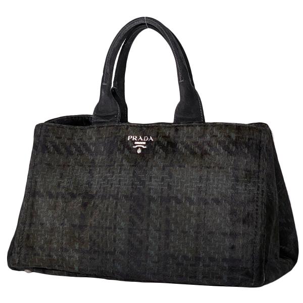 PRADA（プラダ） カナパ トート ハンドバッグ ハラコ ブラック BN1872