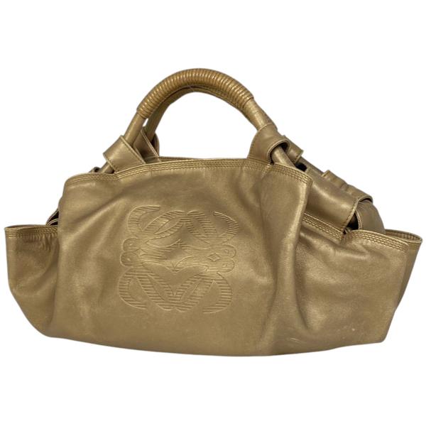 LOEWE　ロエベ　ナッパアイレ　アイボリー LOEWE ロエベ ナッパアイレ ハンドバッグ レザー ゴールド レディース