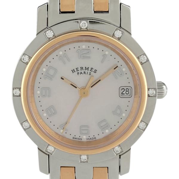 HERMES（エルメス） クリッパー ナクレ 12Pダイヤ CL4.222 腕時計 SS