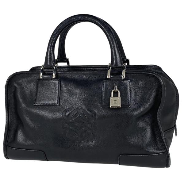 ■美品■LOEWE トートバッグ　ハンドバッグ　アマソナ28 アナグラム 黒 LOEWE ロエベ アマソナ 28 アナグラム トートバッグ レザー