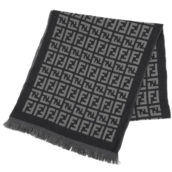 FENDI（フェンディ） ズッカ柄 フリンジ マフラー ロゴ 総柄 マフラー