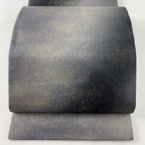 袋帯 美品 名品 室華風 落款あり 幾何学模様 箔 斜めぼかし 灰紫 袋帯 美品 名品 室華風 落款あり 幾何学模様 箔 斜めぼかし 灰紫