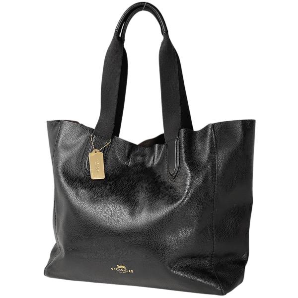 COACH コーチ ロゴ トートバッグ ハンドバッグ レザー ブラック COACH コーチ ロゴ トートバッグ ハンドバッグ レザー ブラック