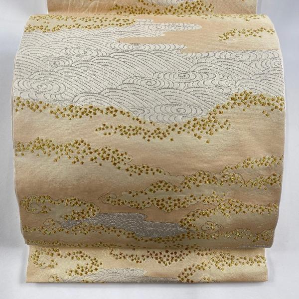 袋帯 美品 秀品 川島織物 落款あり 箔散らし 波 金銀糸 箔 薄 袋帯 美品 秀品 川島織物 落款あり 箔散らし 波 金銀糸 箔 薄