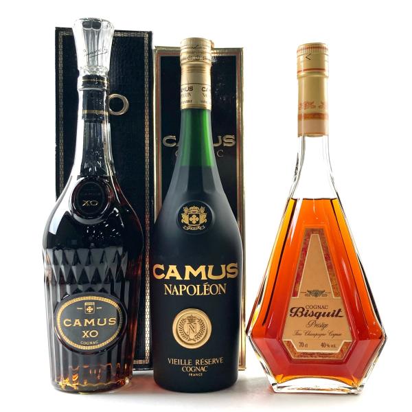 3本 カミュ ビスキー コニャック 700ml ブランデー セット 古酒
