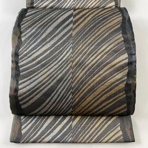 袋帯 美品 名品 紗麗都 両面双図 リバーシブル 手先ニ通り 縞