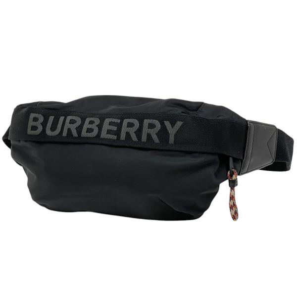 未使用級　BURBERRY バーバリー ボディバッグ ブラック ナイロン BURBERRY（バーバリー） ボディバッグ ウエストバッグ ブラック メンズ
