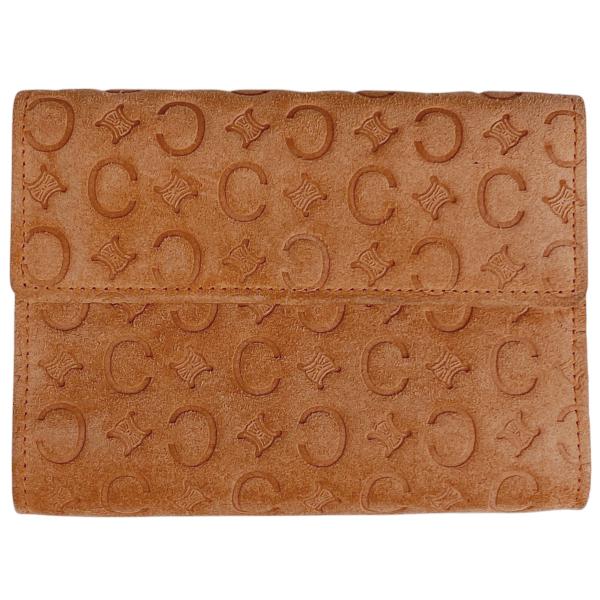 CELINE セリーヌ Cマカダム柄 スエード本革 二つ折財布 静かに艶めく上質感】 CELINE セリーヌ 二つ折り財布 Cマカダム