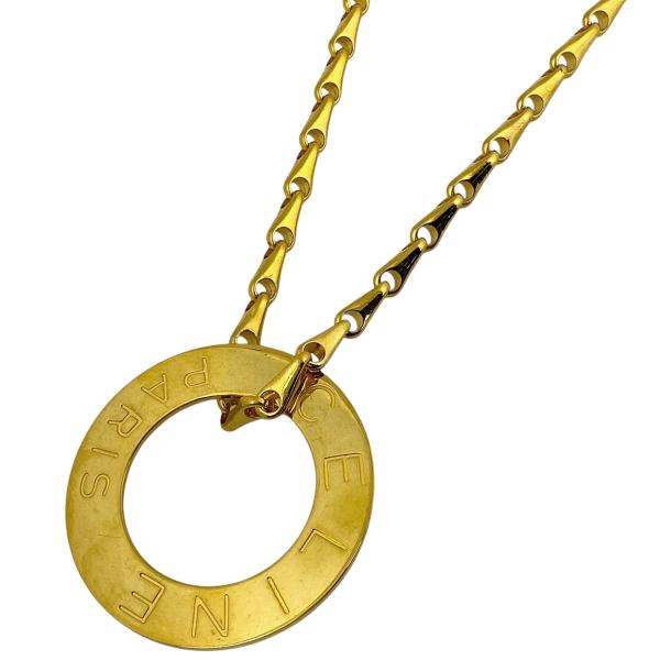 CELINE セリーヌ ロゴ チェーン ネックレス ラウンド GP CELINE セリーヌ ロゴ チェーン ネックレス ラウンド GP