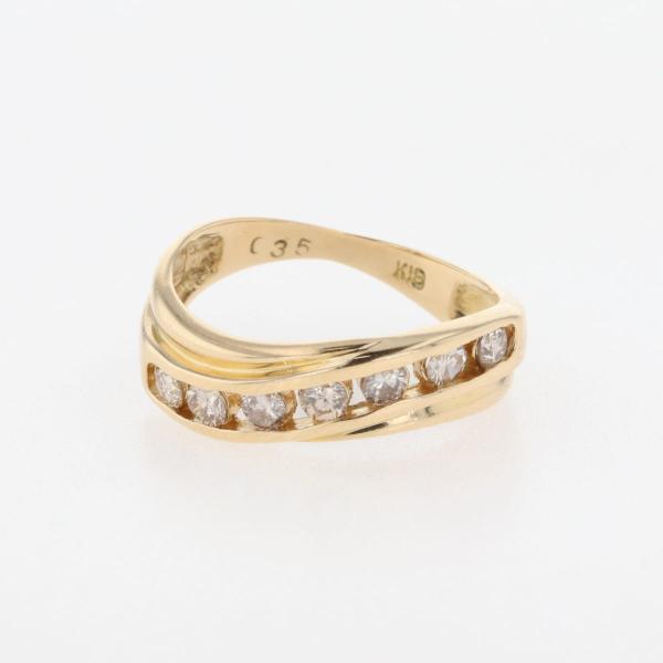 メレダイヤ デザインリング YG イエローゴールド 指輪 リング 7.5号  