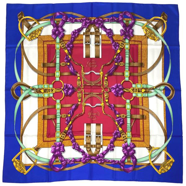 HERMES カレ90 Grand Manege 大調教術　新品、未使用 HERMES エルメス カレ 90 Grand Manege 大調教術 馬具 リボン