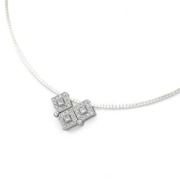 タサキ TASAKI メレダイヤ デザインネックレス WG ホワイトゴールド