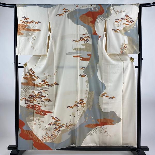 D632 訪問着　ラメ　郡鶴　金彩　正絹　着物　袷　　極美品 楽天市場】【中古】 訪問着 リサイクル 着物 正絹 袷 フォーマル