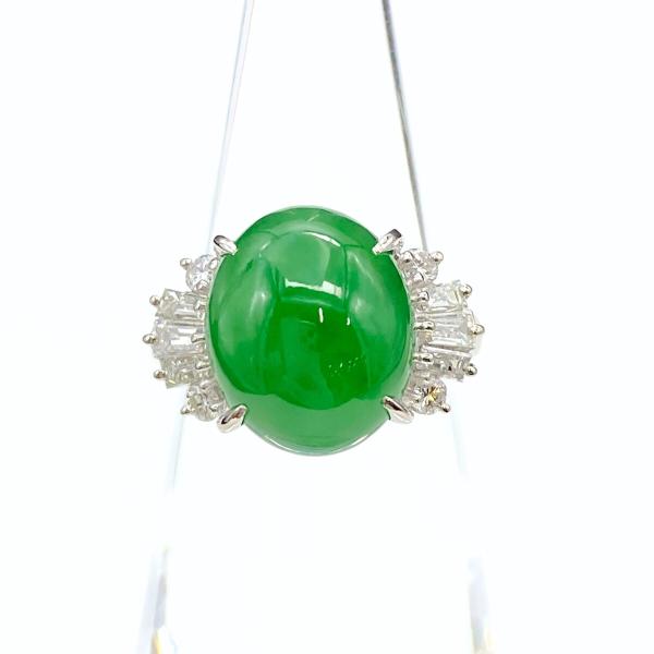 ぴ*の様 翡翠リング◇プラチナ 扇◇8号 翡翠リング◇プラチナ