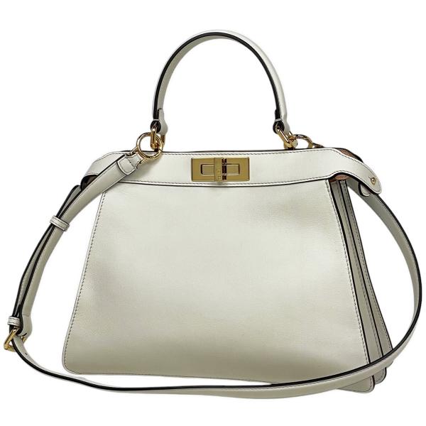 FENDI ピーカブー アイシーユー ミディアム ホワイト系 2way