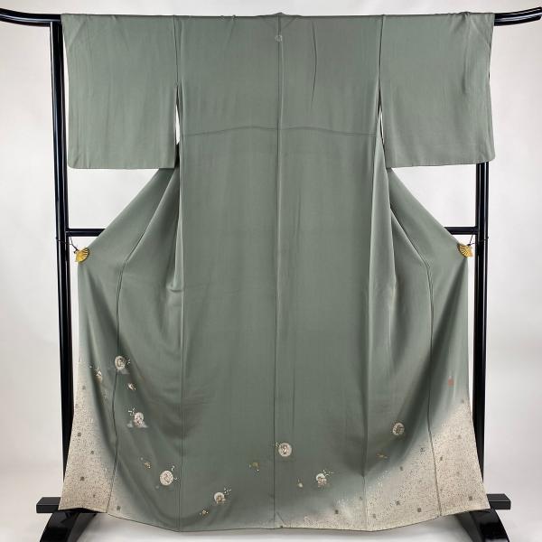 色留袖 身丈162cm 裄丈66.5cm M 袷 松尾光琳 落款あり 風神雷神 色留袖 身丈162cm 裄丈66.5cm M 袷 松尾光琳 落款あり 風神雷神