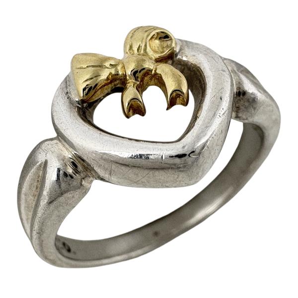 美品 Tiffany ティファニー K18 コンビ ハート ロープ リング TIFFANY ティファニー K18 コンビ ハート ロープ リング 11号