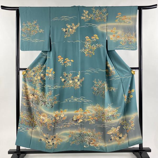 訪問着 身丈155.5cm 裄丈63cm S 袷 落款あり 文箱 秋草 | JChereヤフー  