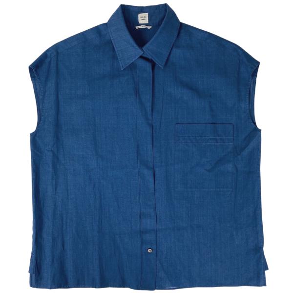 HERMES（エルメス） ロゴ ノースリーブ ブラウス サイドスリット