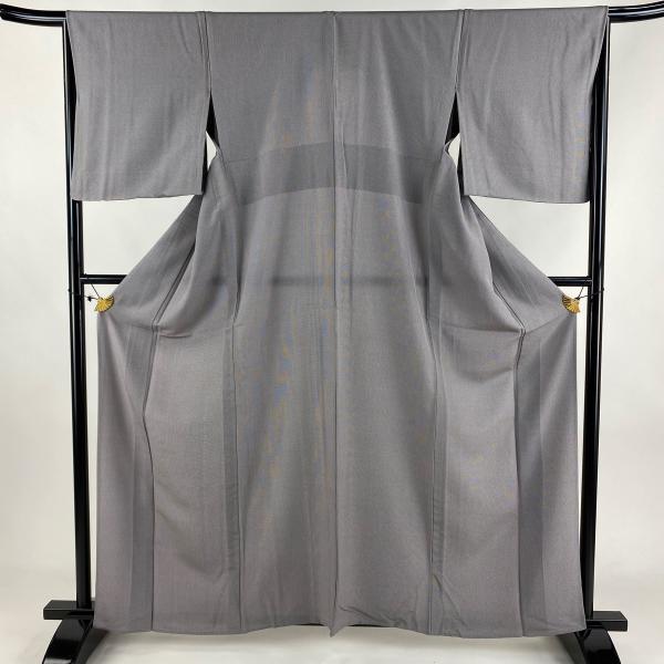 江戸小紋 身丈162.5cm 裄丈66cm M 単衣 角通し 灰紫 正絹 名品 中古  