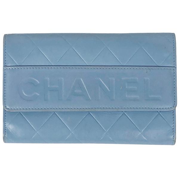 【357】シャネル ロゴ マトラッセ レザー キーケース 6連 ライトブルー CHANEL シャネル キーケース AP0222 B10583 レディース