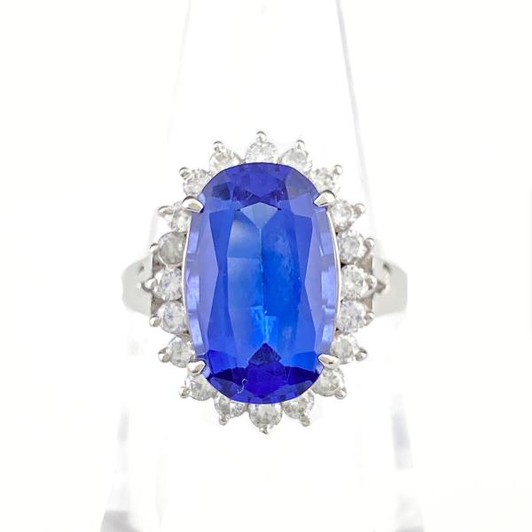 タンザナイト デザインリング プラチナ 指輪 メレダイヤ リング 13.5号  